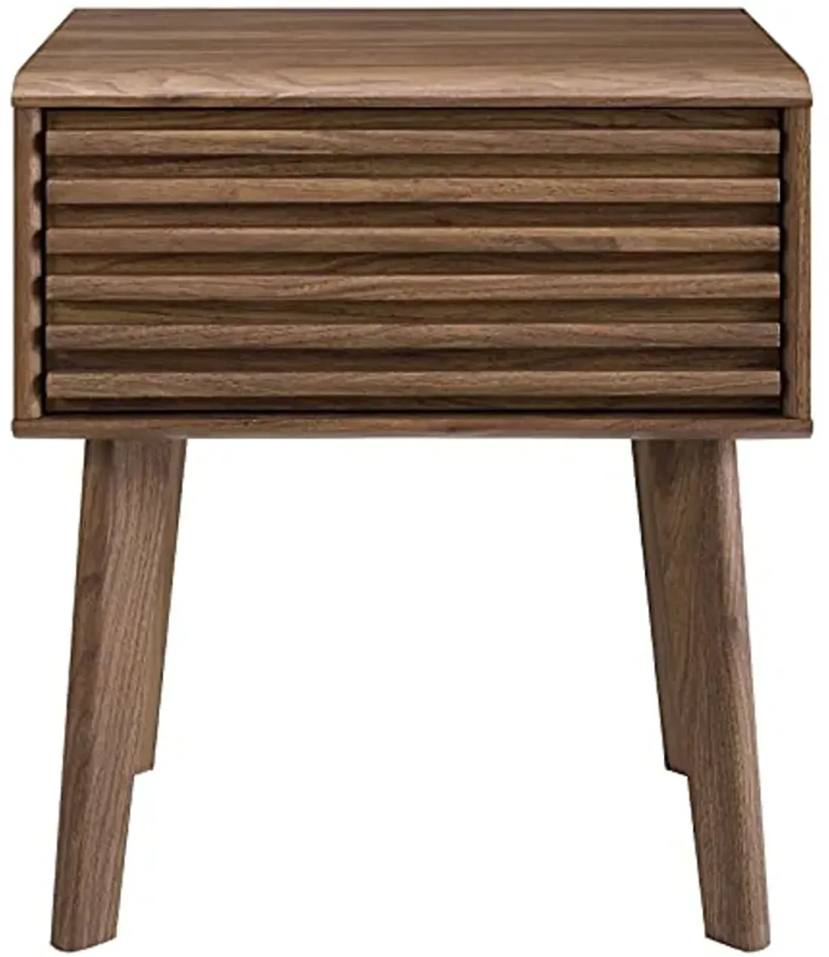 Modway Render Mid-Century Modern End Table or Nightstand in Walnut