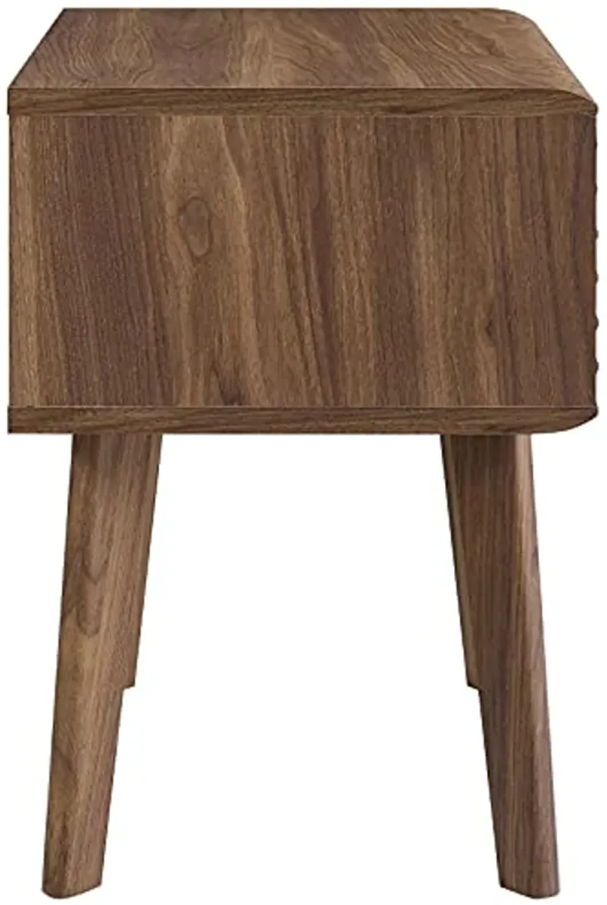 Modway Render Mid-Century Modern End Table or Nightstand in Walnut