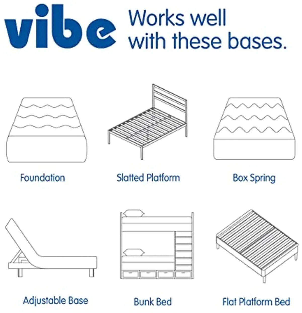 Vibe Quilted Hybrid Mattress, 12-Inch Innerspring and Pillow Top Gel Memory Foam Mattress, Fiberglass Free, CertiPUR-US Certified Bed in a Box, King, White