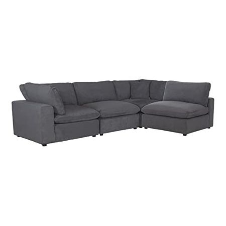 Lexicon Rowe 121" x 80" Fabric Modular Sectional Sofa, Gray