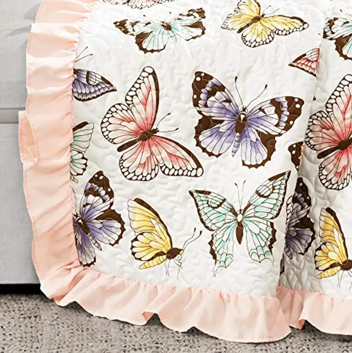 Lush Decor, Pink Flutter Butterfly Throw Blanket, 60" x 50", 60" x 50