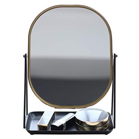 Makeup Mirror Desktop Vanity Mirror Nordic Style with Desktop Tray HD Double-Sided 3X Magnifying Makeup Mirror Student Dormitory Bedroom