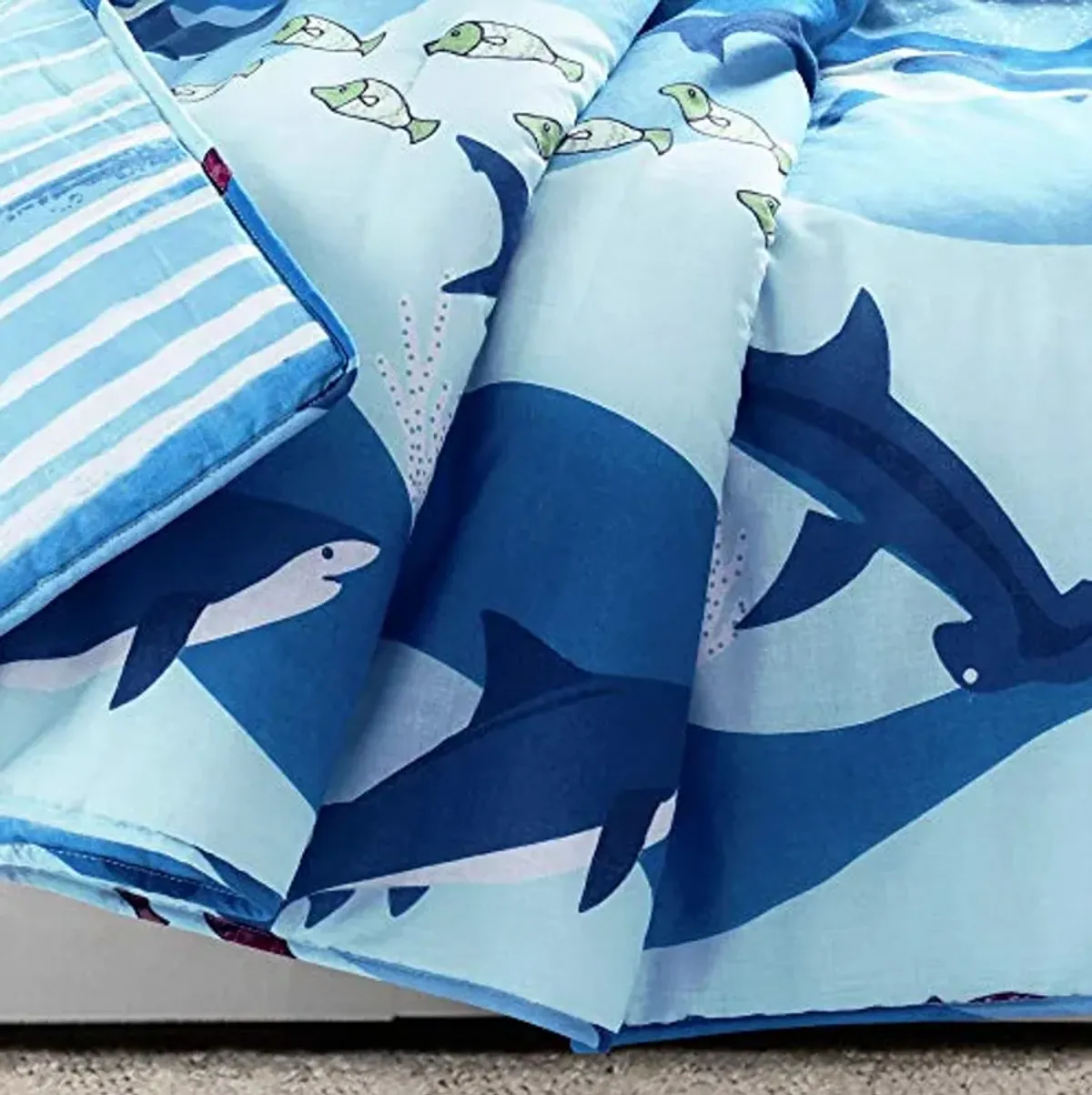 Lush Decor, Blue Shark Allover Throw Blanket, 50" x 60", 60" x 50