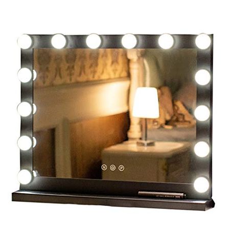 Makeup Mirror with Light Desktop Large Led Hd Vanity Mirror Fill Light Home Hollywood Style Mirror Kit Bathroom Makeup Table Mirror Dimmable Light Set