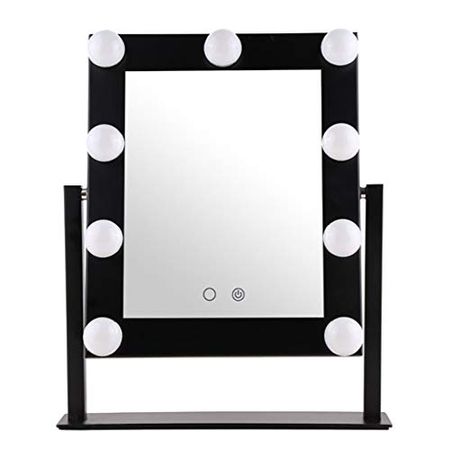 Lighted Vanity Makeup Mirror with Bright LED Lights Makeup Dressing Table Cosmetic Mirrors with 9 Dimmable Bulbs Touch Control