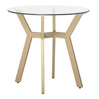 Studio Designs Home Archtech Modern 24" Round End/Side Table in Gold/Clear Glass