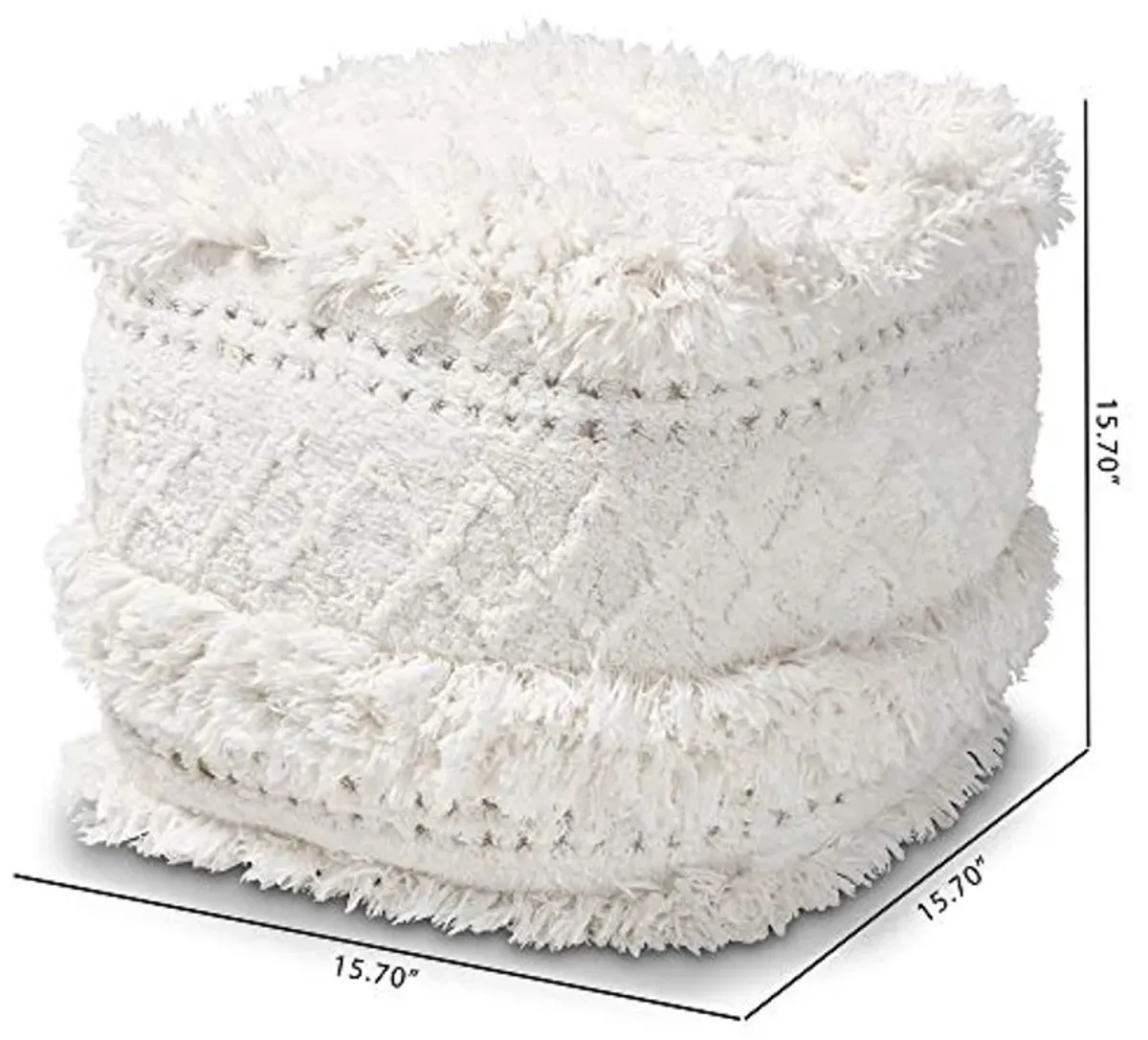 Baxton Studio Ottomans, One Size, Ivory