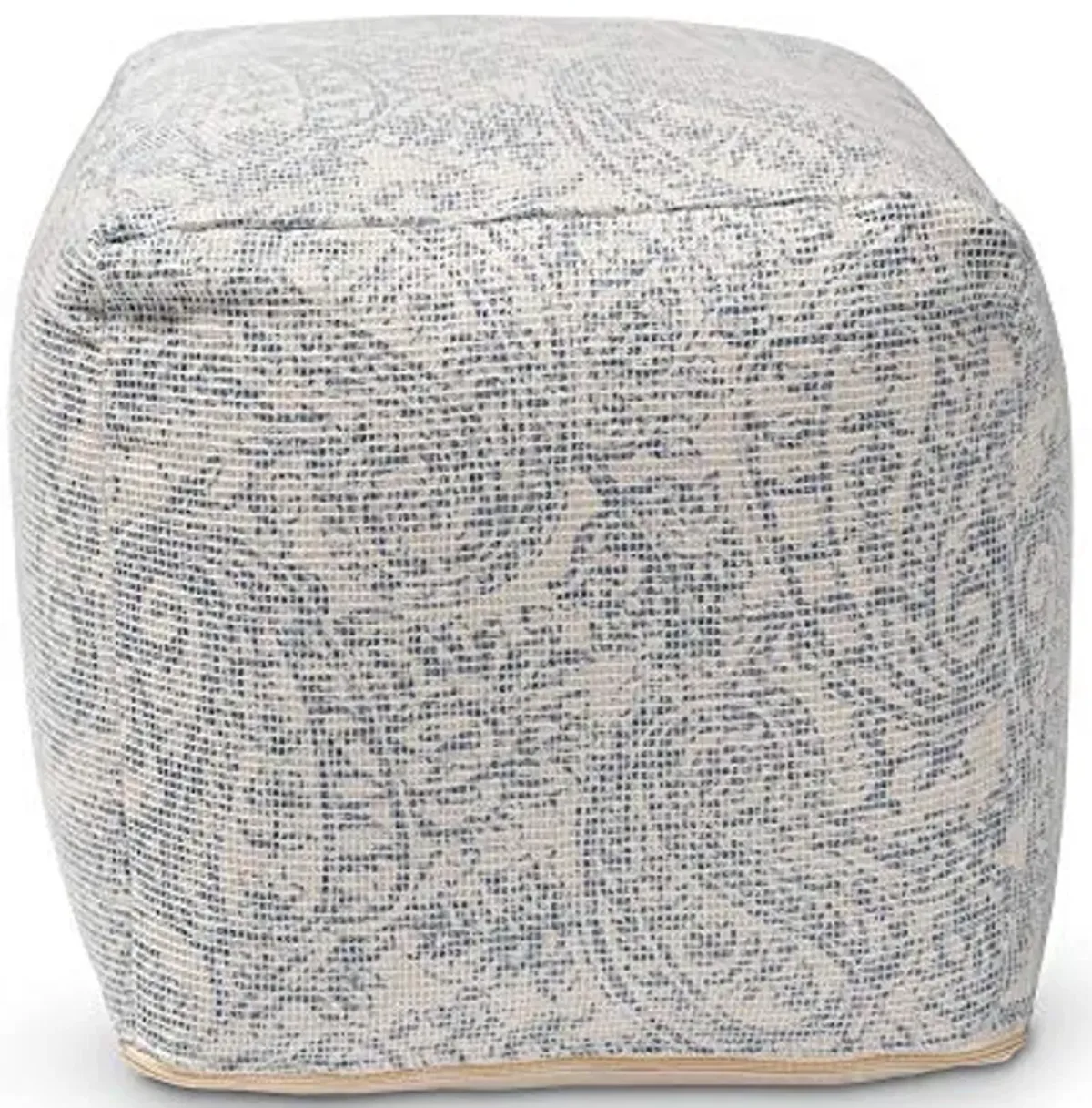 Baxton Studio Ottomans, One Size, Ivory/Blue