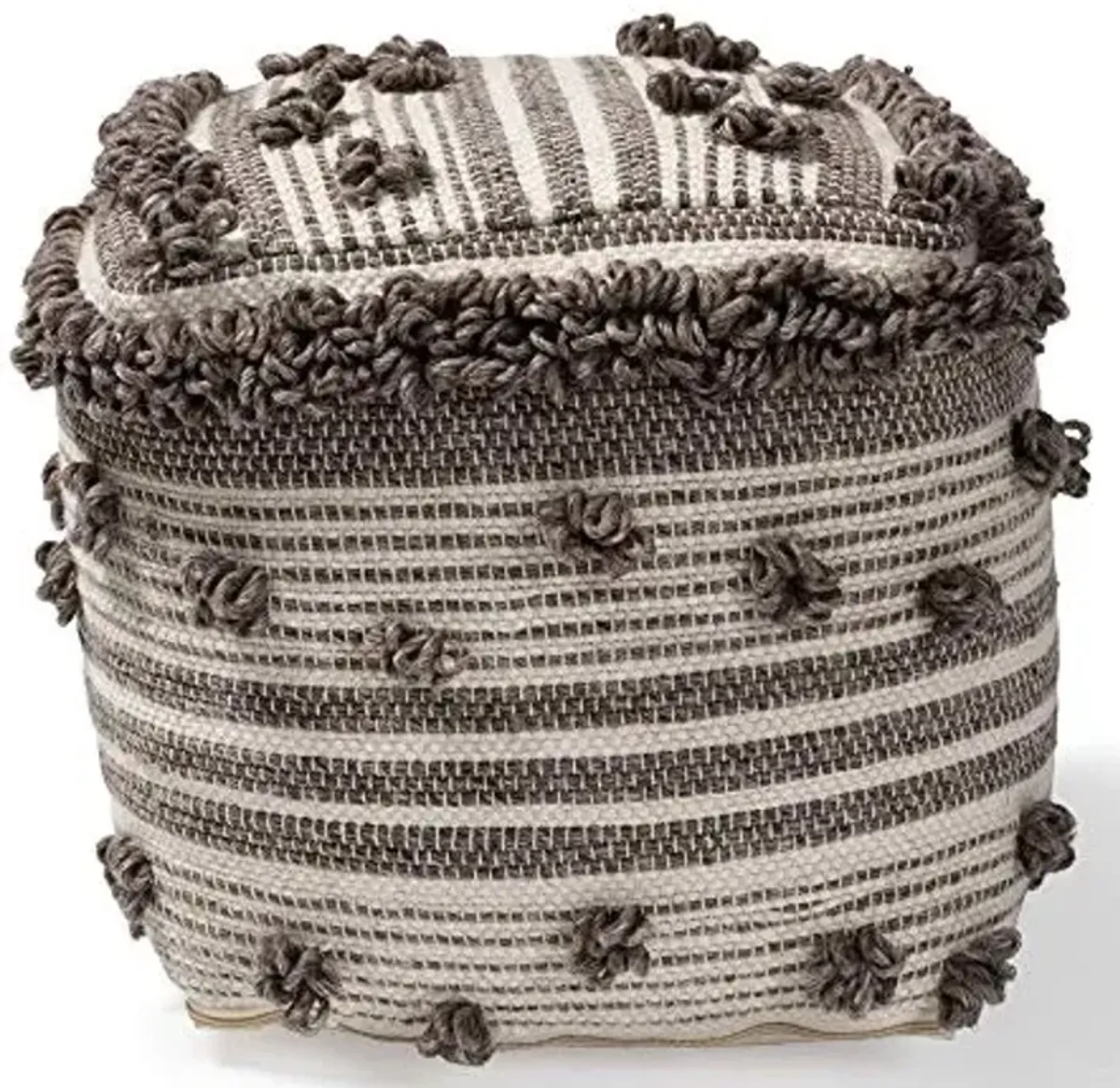 Baxton Studio Ottomans, One Size, Ivory/Brown