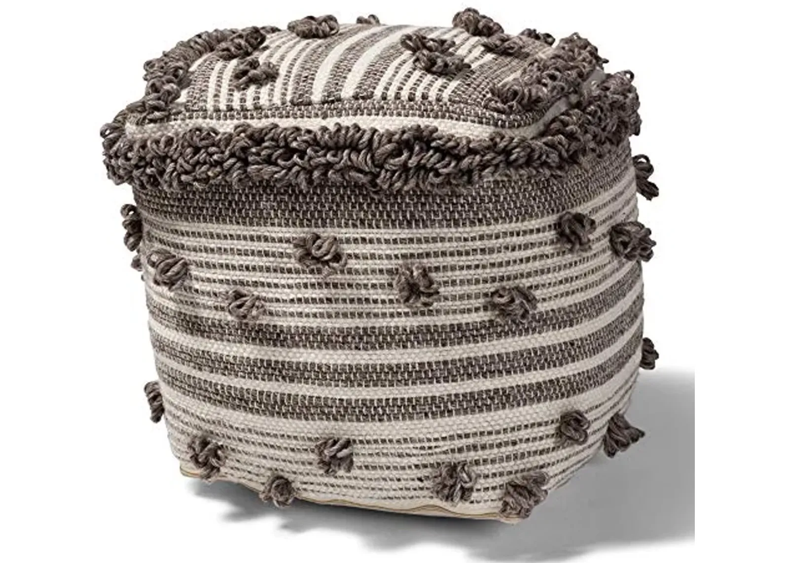 Baxton Studio Ottomans, One Size, Ivory/Brown