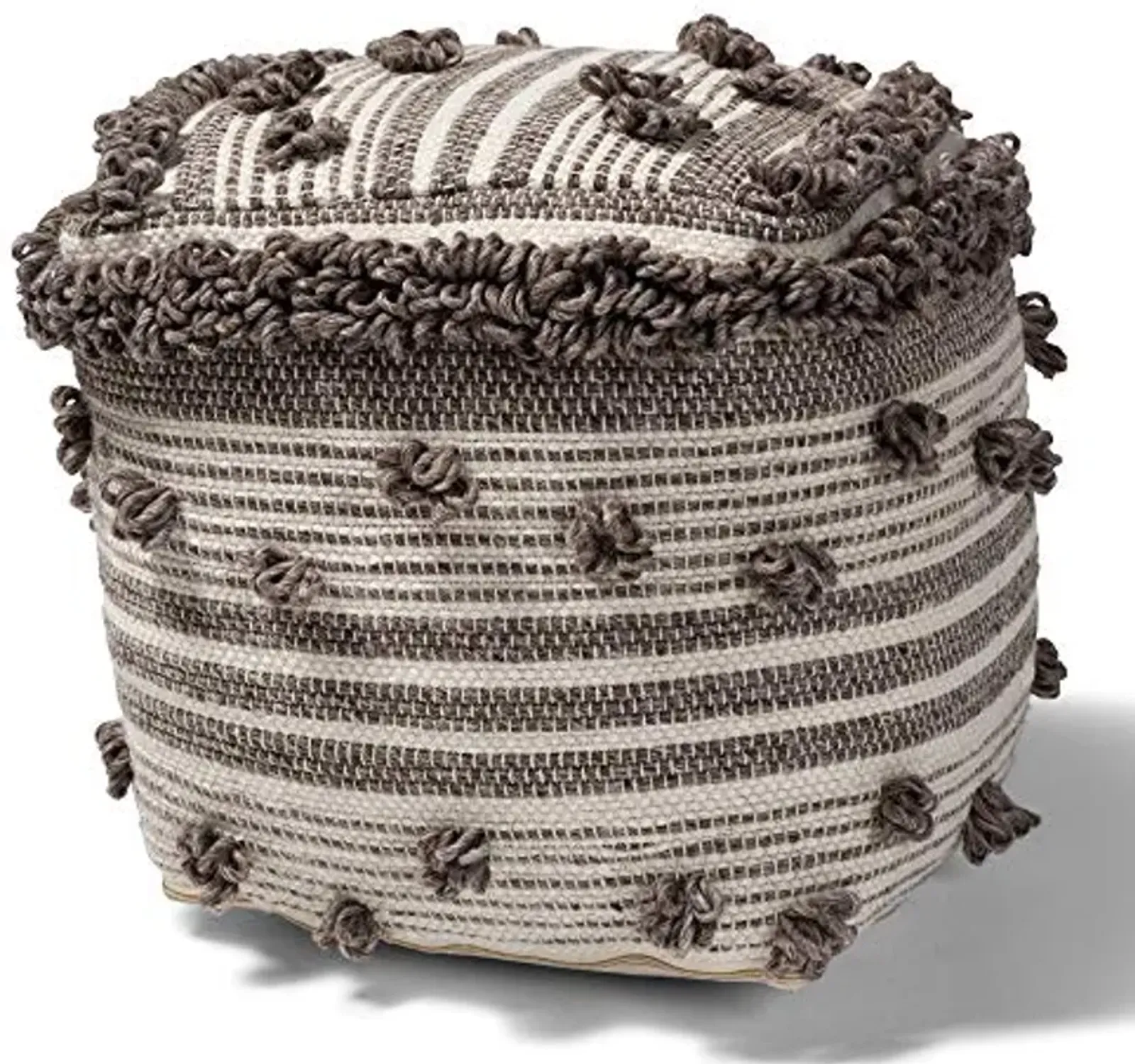 Baxton Studio Ottomans, One Size, Ivory/Brown