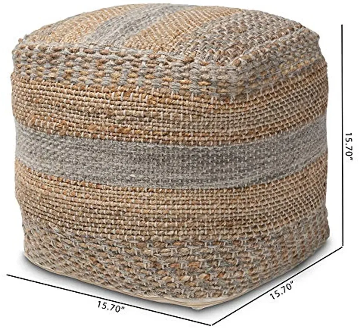 Baxton Studio Ottomans, One Size, Natural/Grey