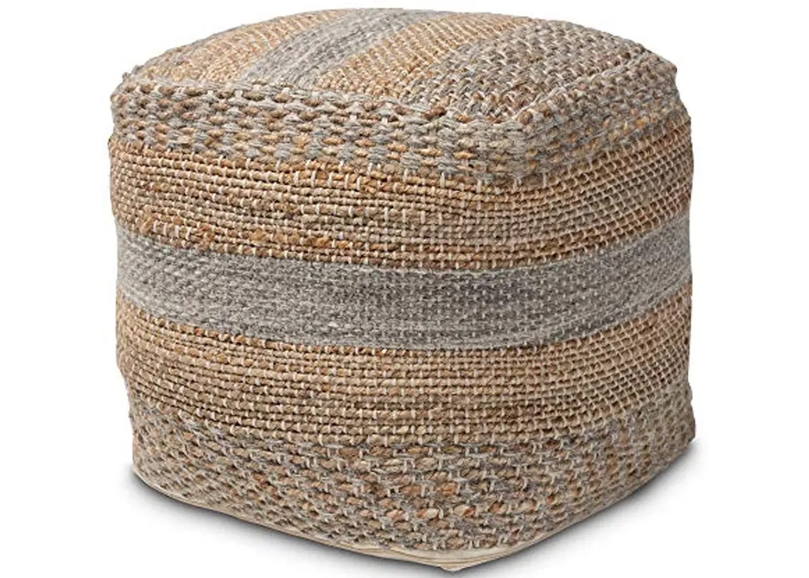 Baxton Studio Ottomans, One Size, Natural/Grey