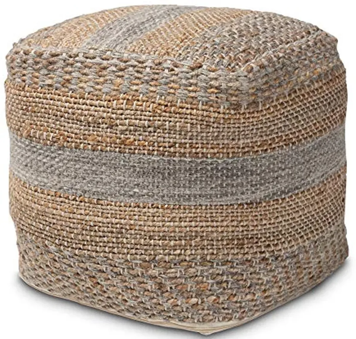 Baxton Studio Ottomans, One Size, Natural/Grey