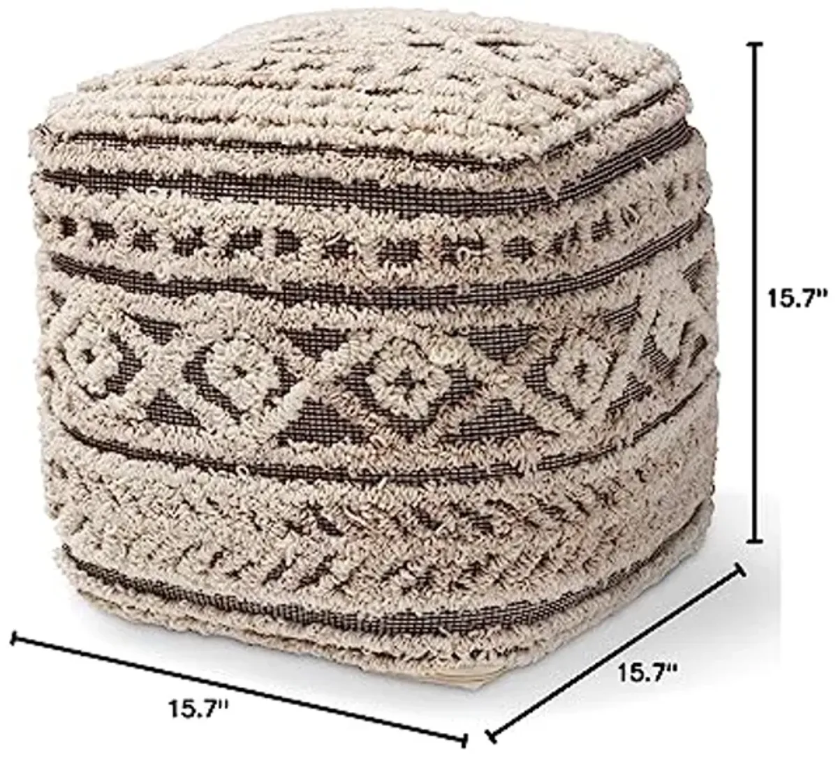 Baxton Studio Ottomans, One Size, Beige/Brown