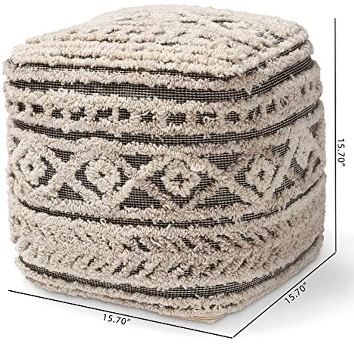 Baxton Studio Ottomans, One Size, Beige/Brown