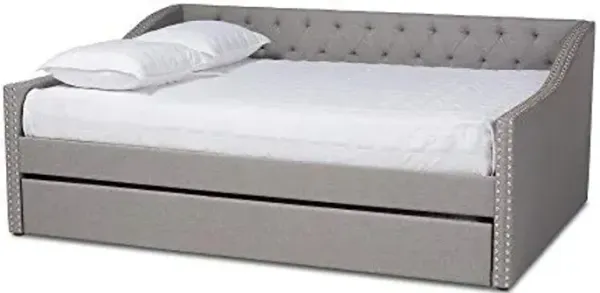 Baxton Studio Daybed, Double, Light Grey
