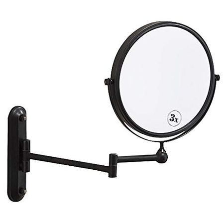 Bathroom Makeup Mirror 3X Magnifying Two-Sided Swivel Wall Mount Folding Mirror 10-Inch Polished Chrome Hotel Vanity Mirror
