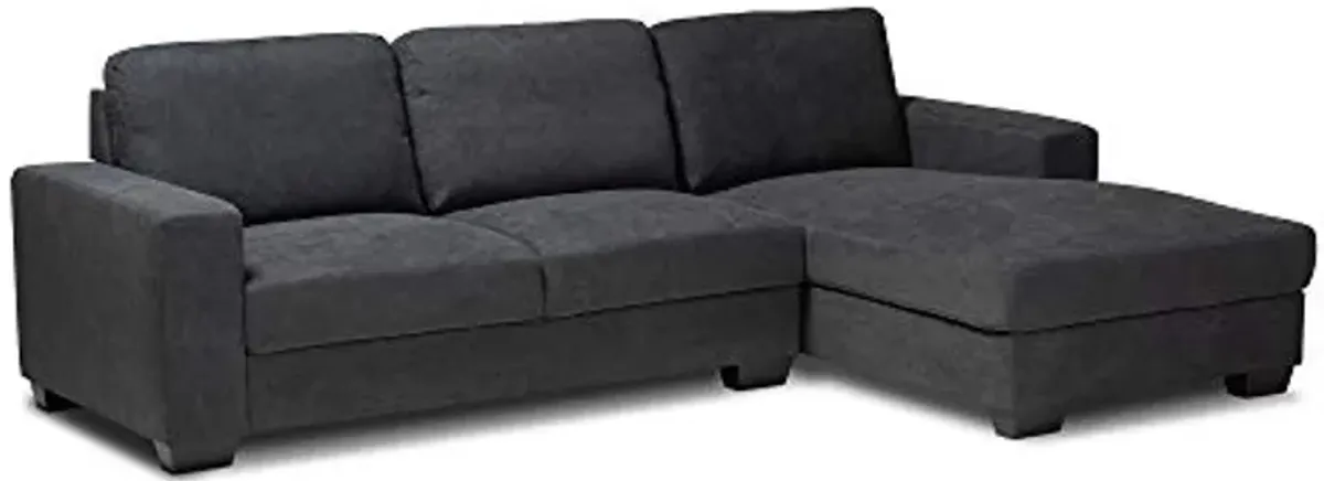 Baxton Studio Sectional, Dark Grey