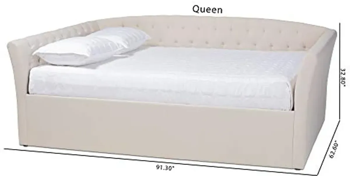 Baxton Studio Daybed, Queen, Beige