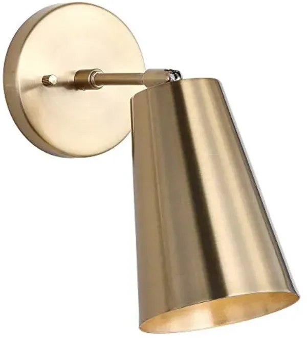 Safavieh Lighting Leonardo Brass Gold Wall Sconce (LED Bulb Included)