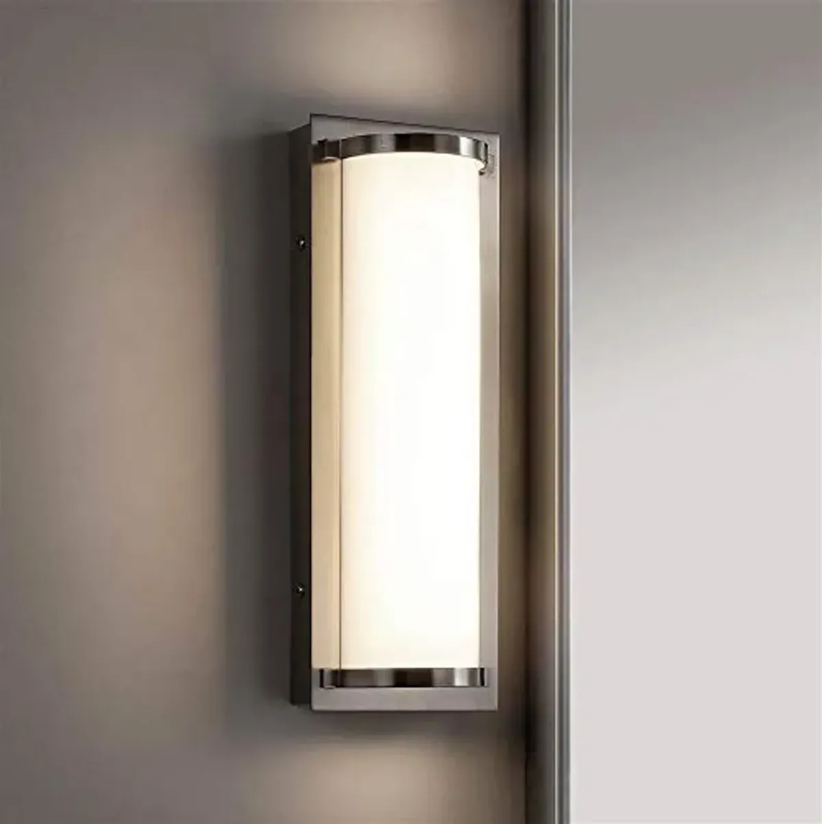 SAFAVIEH SCN4038A Lighting Luka Brush Nickel and White Vanity Bar Bathroom (LED Bulb Included) Sconce