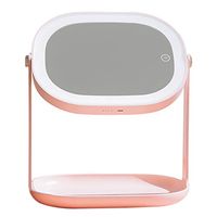Makeup Vanity Mirror with Light Tabletops Lighted Mirror with Dimmer LED Illuminated Cosmetic Mirror Wall Mounted Lighting Mirror