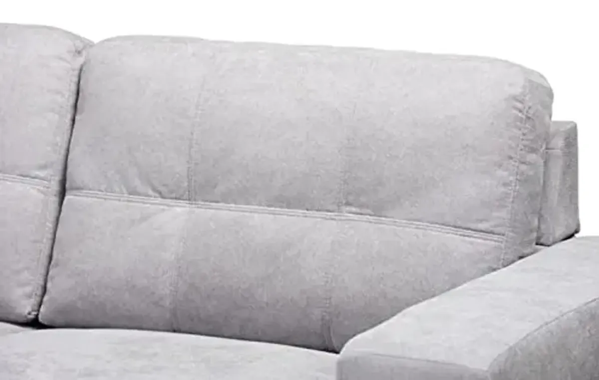 Baxton Studio Langley Modern and Contemporary Light Grey Fabric Upholstered Sectional Sofa with Left Facing Chaise Fabric/Light Gray