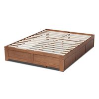 Baxton Studio Wren Full Size Walnut 3-Drawer Storage Bed Frame