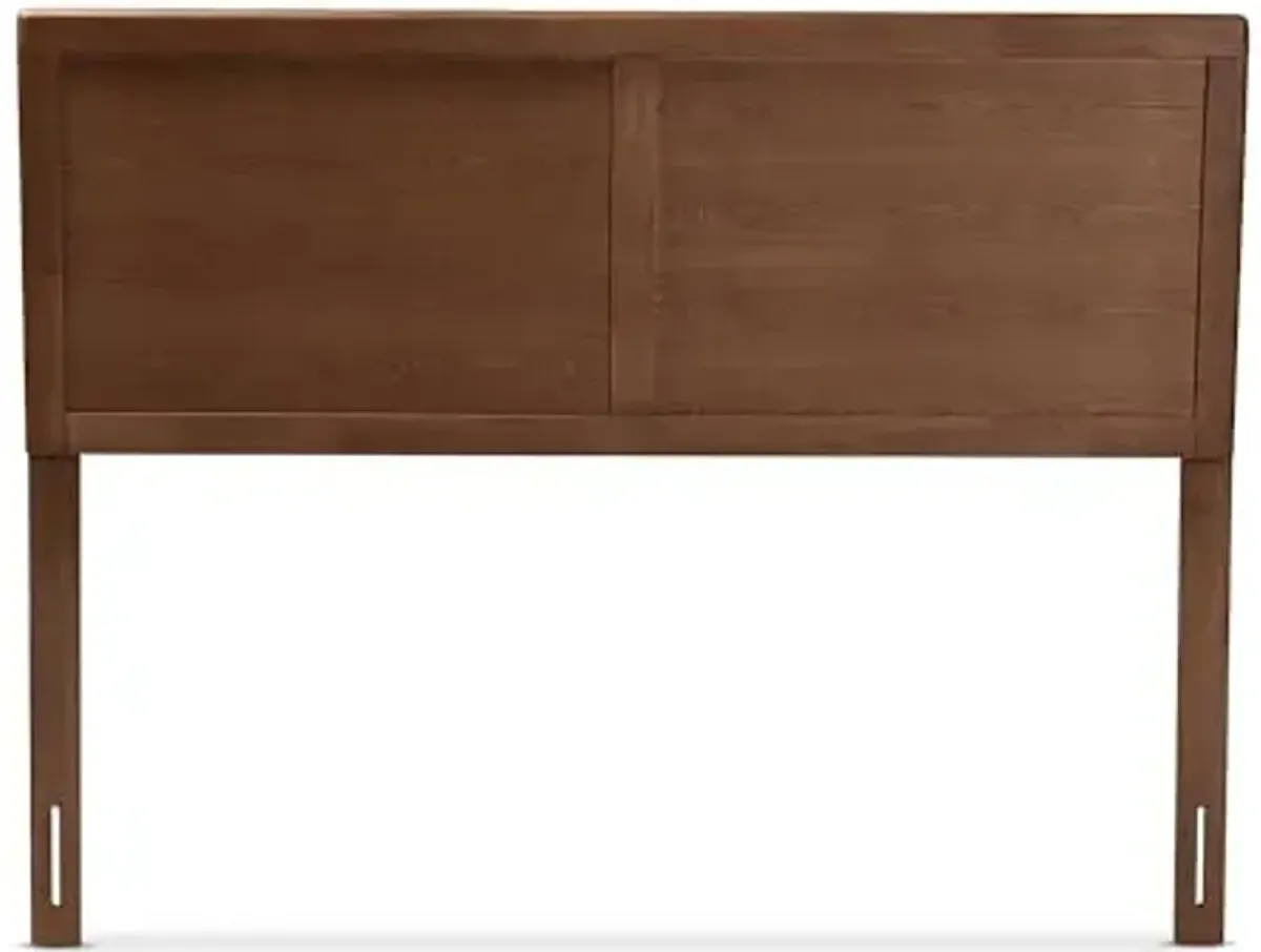 Baxton Studio Raya Mid-Century Modern Walnut Brown Finished Wood Full Size Headboard