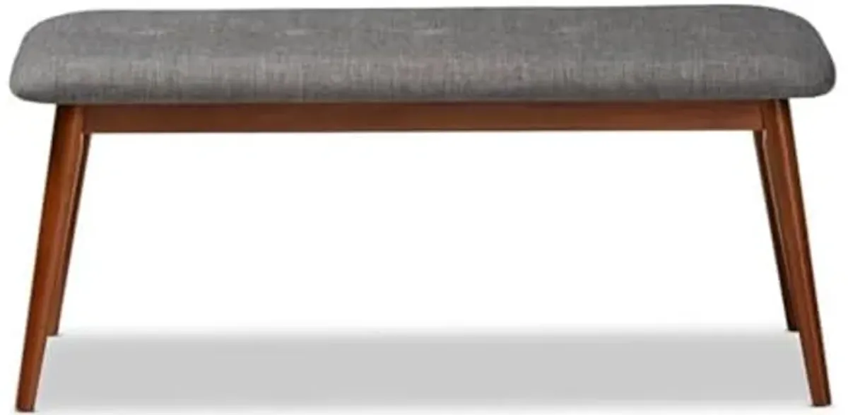 Baxton Studio Flora II Dark Gray and Oak Dining Bench