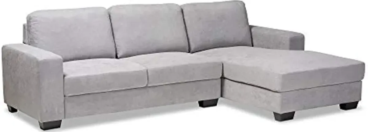 Baxton Studio Sectional, Light Grey