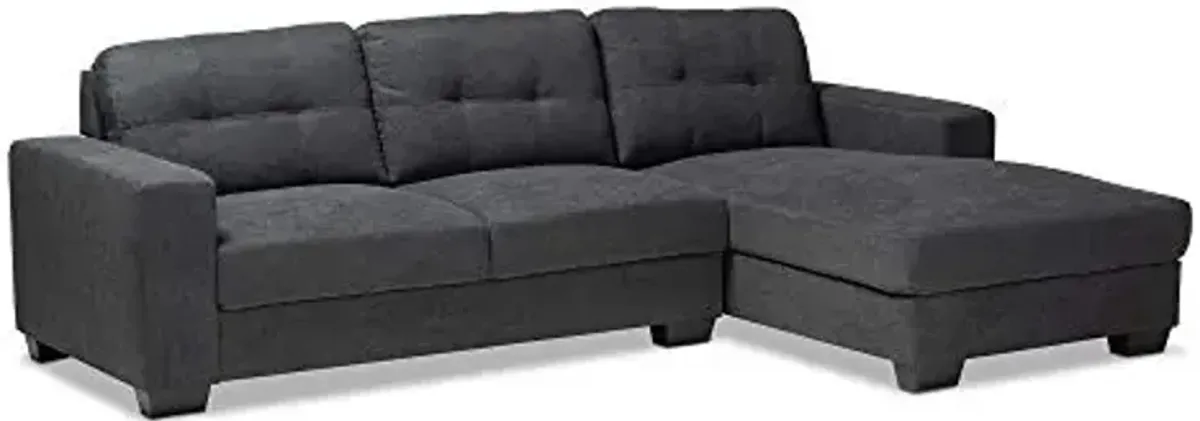 Baxton Studio Sectional, Dark Grey
