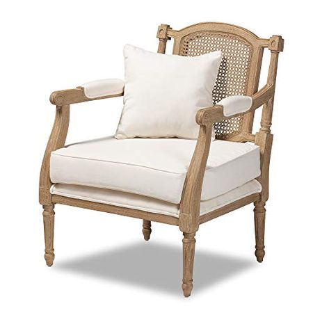 Baxton Studio Chairs, One Size, Ivory/Oak