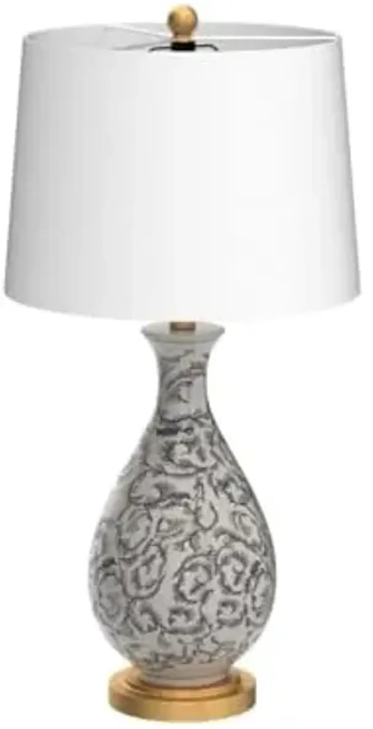 SAFAVIEH Lighting Collection Avi Scroll Blue/ White 28-inch Bedroom Living Room Home Office Desk Nightstand Table Lamp Set of 2 (LED Bulbs Included)