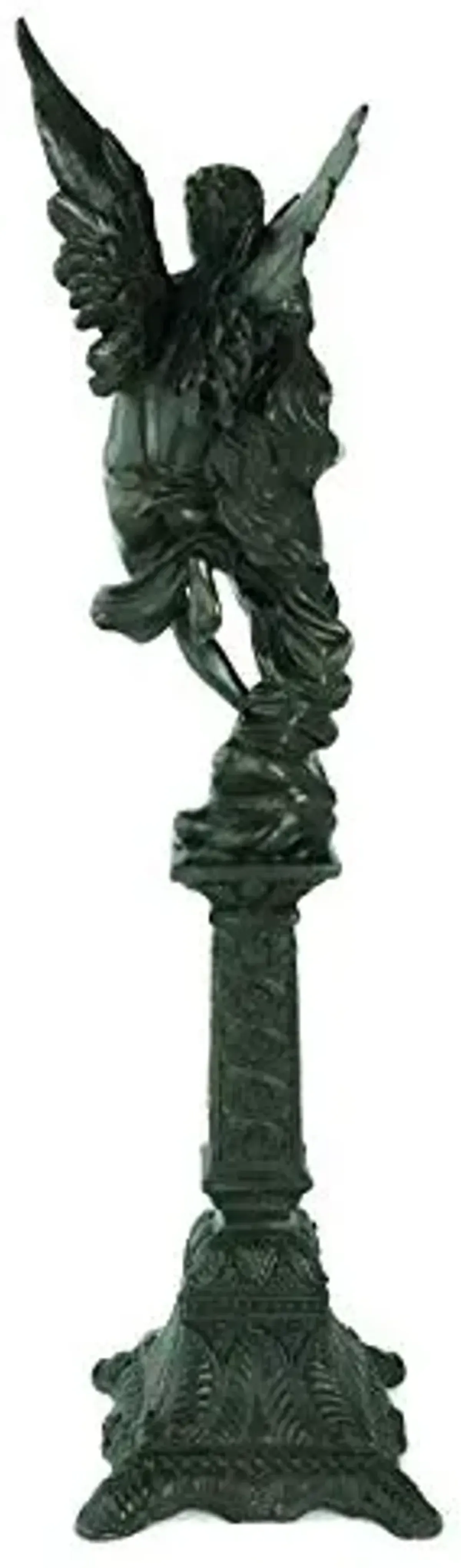 Wayborn European Bronze Sculpture 19" Tall Angel W Nude Woman Deco Bronze Sculpture