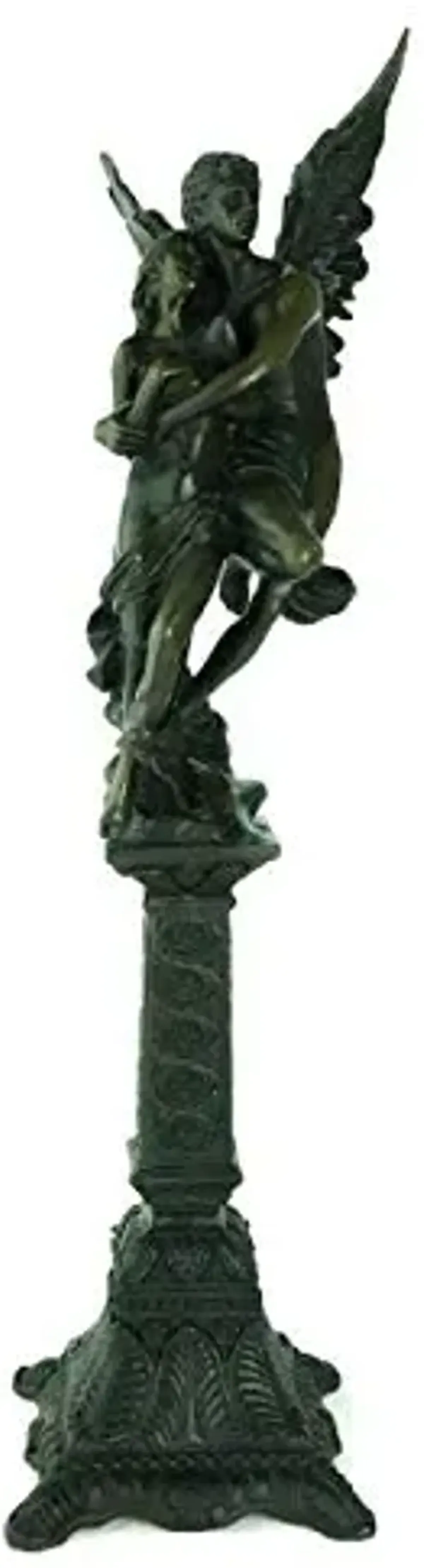 Wayborn European Bronze Sculpture 19" Tall Angel W Nude Woman Deco Bronze Sculpture