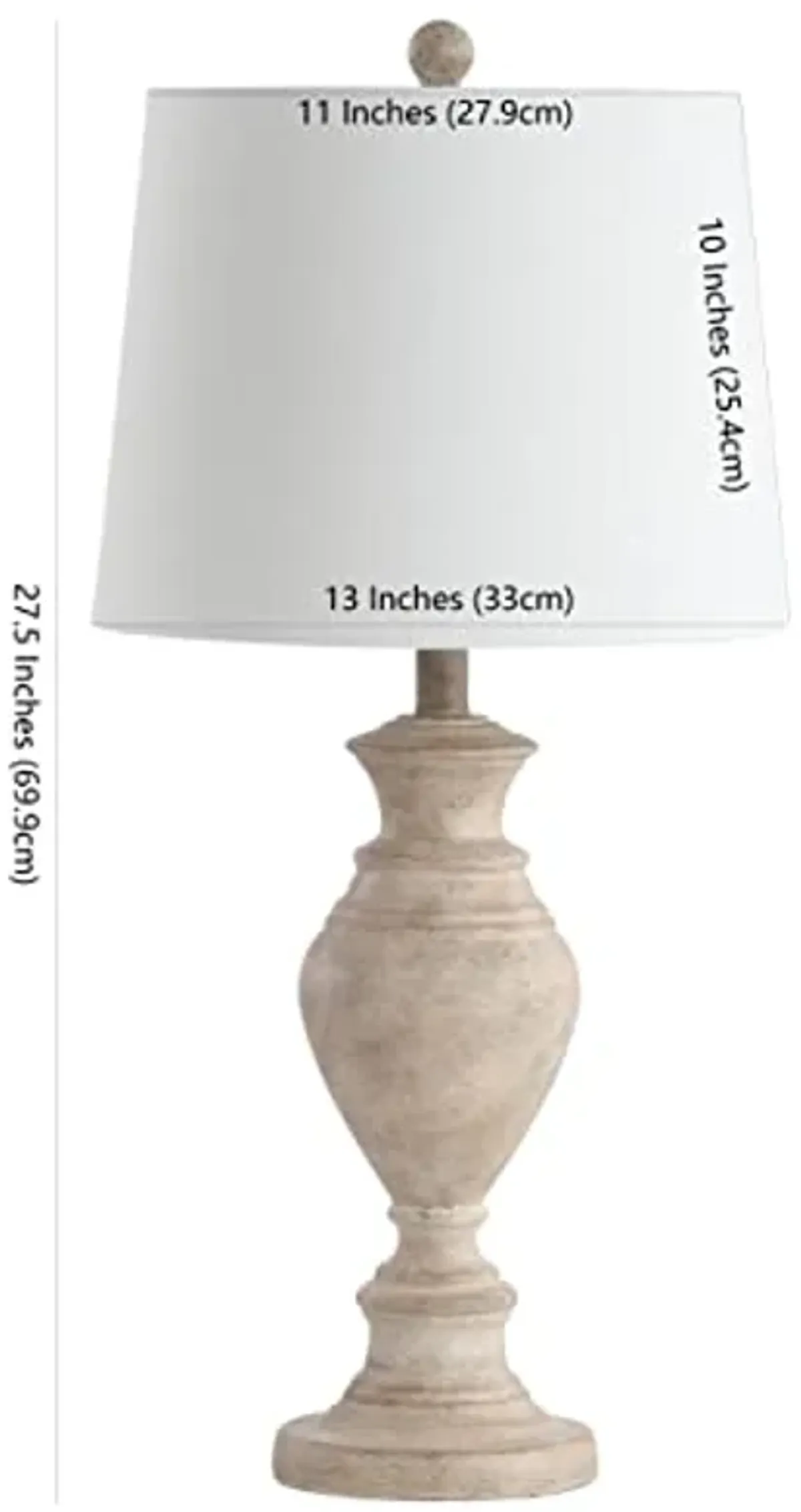 SAFAVIEH Lighting Collection Kyler Rustic Farmhouse Brown Wood Finish 28-inch Bedroom Living Room Home Office Desk Nightstand Table Lamp (LED Bulb Included)