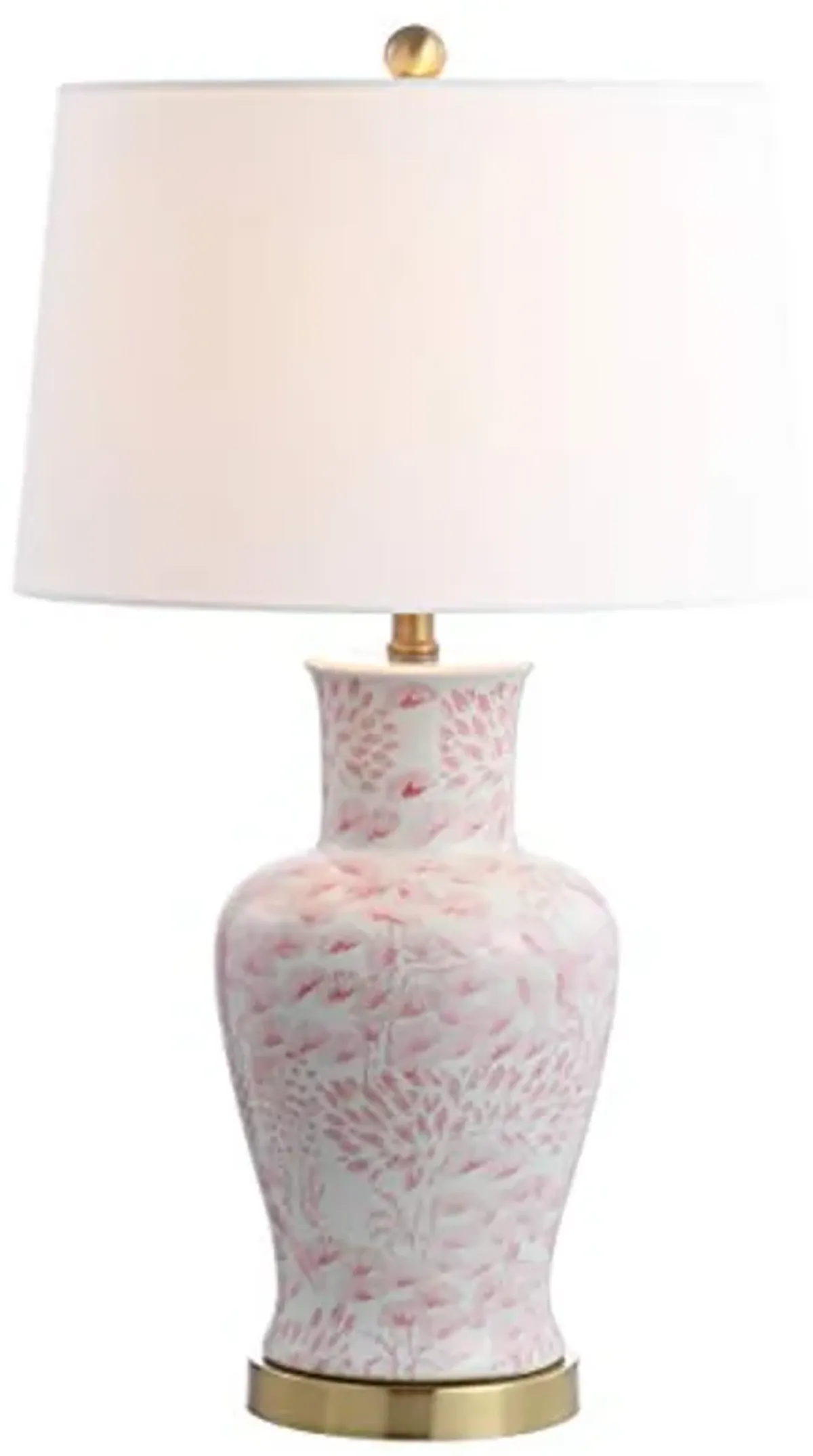 SAFAVIEH Lighting Collection Calli Pink/ White Chinoiserie 28-inch Bedroom Living Room Home Office Desk Nightstand Table Lamp Set of 2 (LED Bulbs Included)