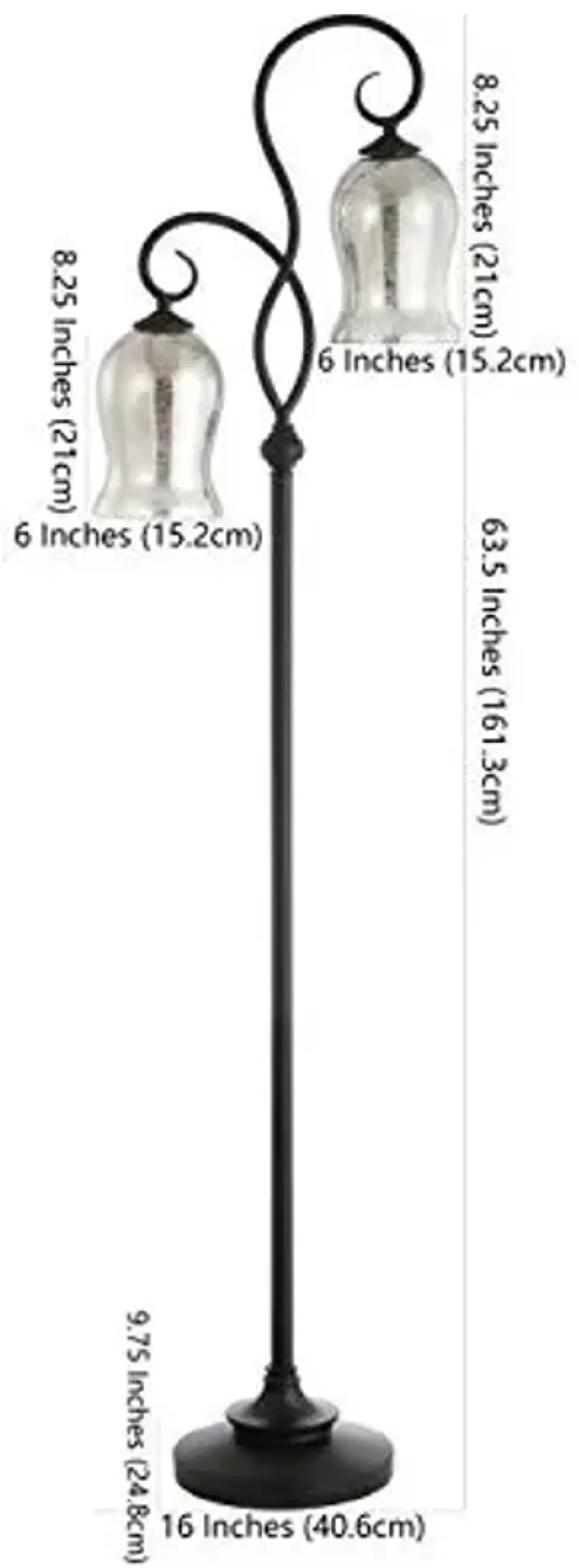 Safavieh Lighting Claudia Black 63.5-inch 2-Light Floor Lamp (LED Bulbs Included)