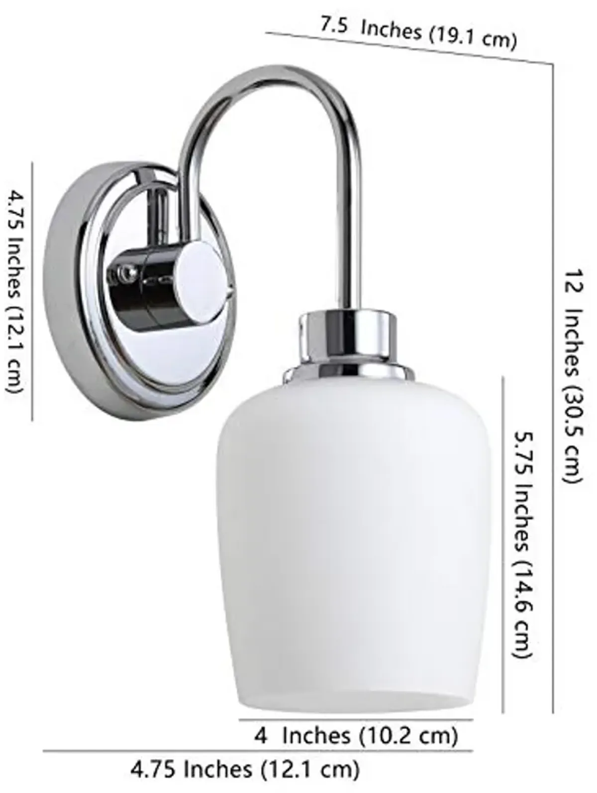 SAFAVIEH SCN4050A Lighting Casen Chrome Bathroom (LED Bulb Included) Sconce