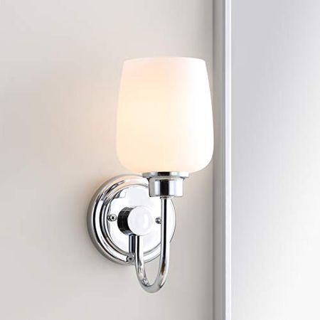 Safavieh SCN4050A Lighting Casen Chrome Bathroom (LED Bulb Included) Sconce