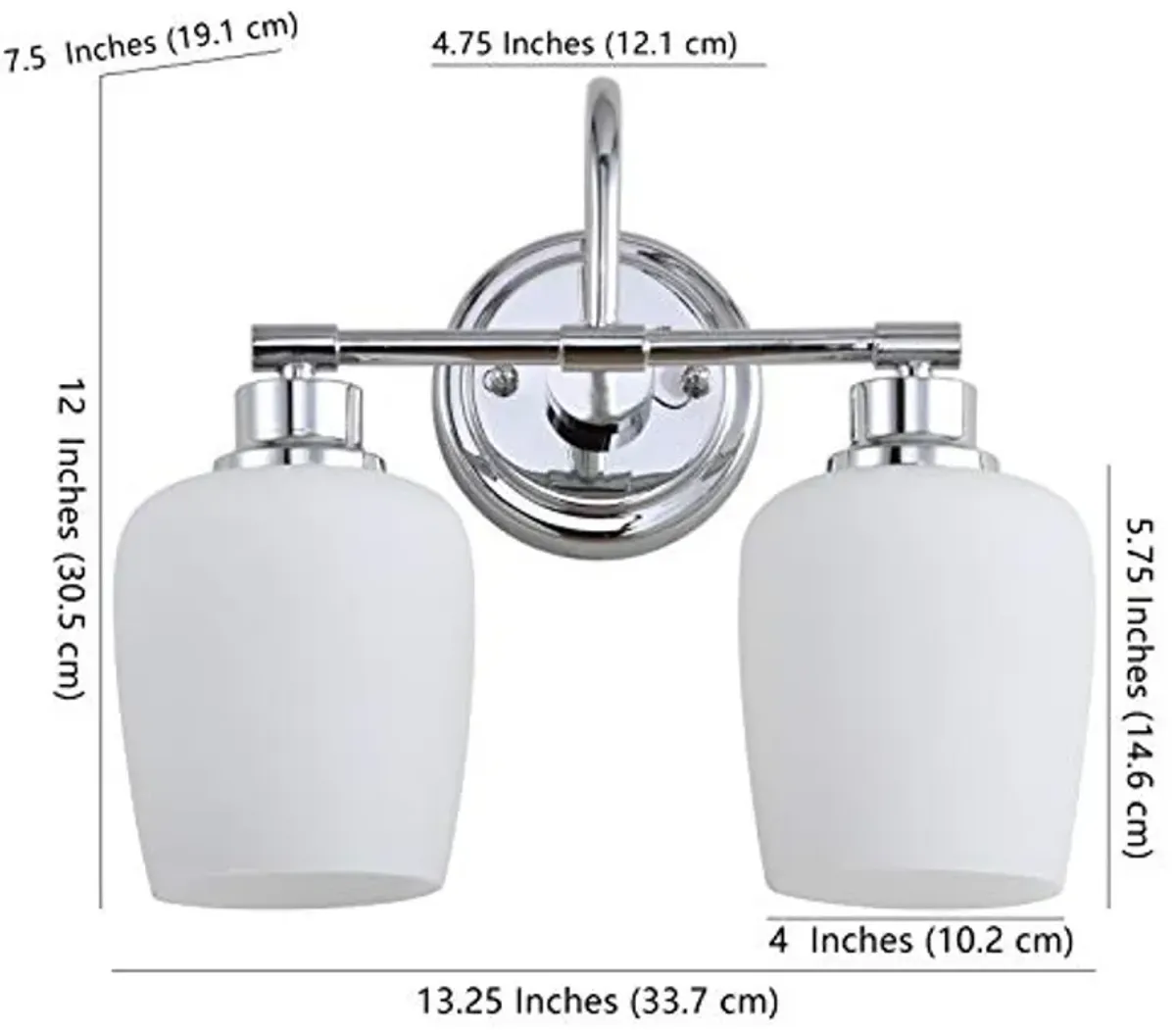 SAFAVIEH SCN4051A Rayden Chrome 2-Light Bathroom (LED Bulbs Included) Sconce