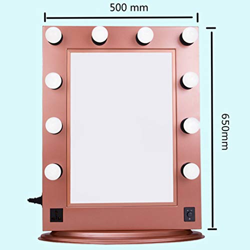 Hollywood Makeup Vanity Mirror with Light Tabletops Lighted Mirror with Dimmer Wall Mounted LED Illuminated Cosmetic Mirror with Dimmable Bulbs