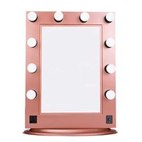 Hollywood Makeup Vanity Mirror with Light Tabletops Lighted Mirror with Dimmer Wall Mounted LED Illuminated Cosmetic Mirror with Dimmable Bulbs