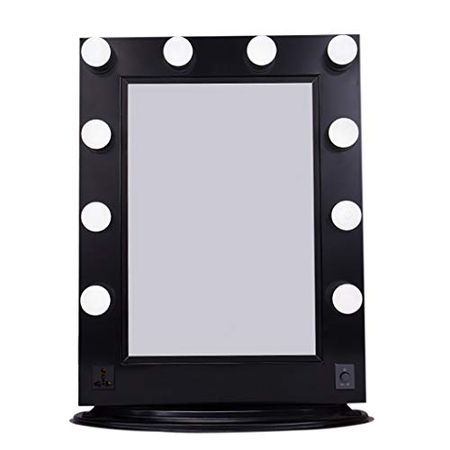 Hollywood Makeup Vanity Mirror with Light Tabletops Lighted Mirror with Dimmer Wall Mounted LED Illuminated Cosmetic Mirror with Dimmable Bulbs