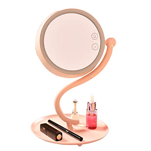 Lighted Vanity Mirror LED Double Sided Makeup Mirror Adjustable Brightness All-in-One Tabletop Makeup Cosmetic Mirrors Table lamp