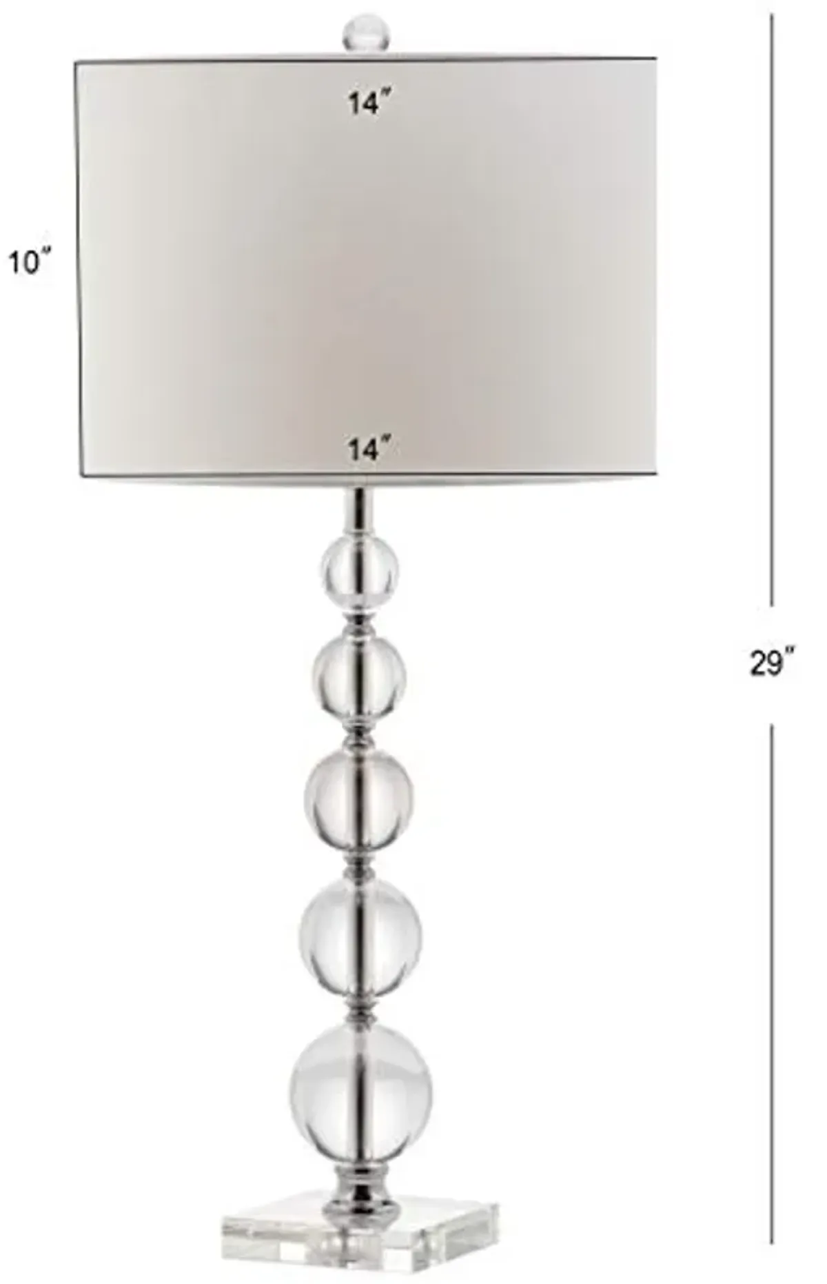 SAFAVIEH Lighting Collection Liam Stacked Crystal Ball 29-inch Bedroom Living Room Home Office Desk Nightstand Table Lamp (LED Bulbs Included)