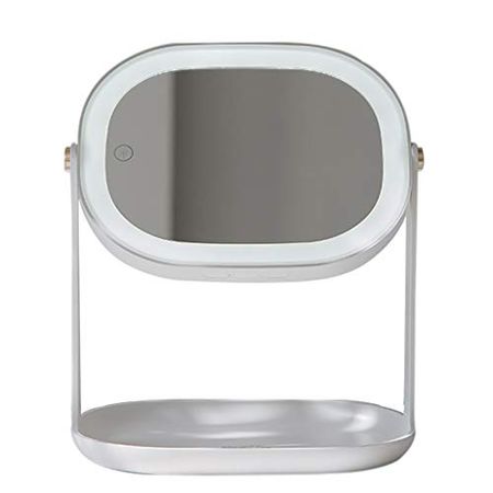 Makeup Vanity Mirror with Light Tabletops Lighted Mirror with Dimmer LED Illuminated Cosmetic Mirror Wall Mounted Lighting Mirror