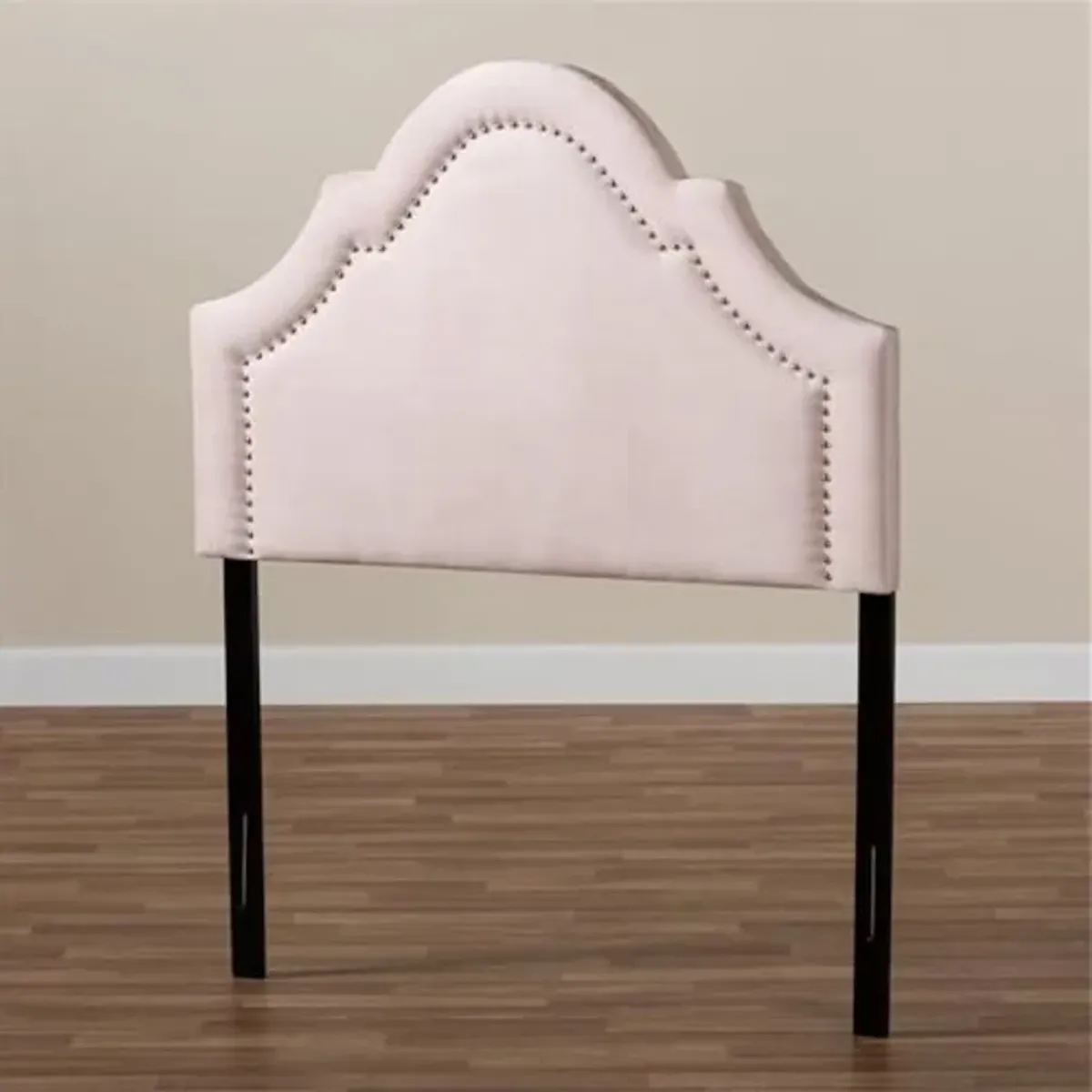 Baxton Studio Rita Modern and Contemporary Light Pink Velvet Fabric Upholstered Twin Size Headboard